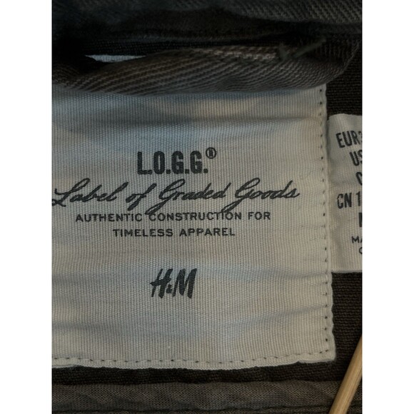 L.O.G.G. H&M Denim Jacket Womens Retro Trucker Stretch Cotton Sz: 2 Grn Blk - Picture 5 of 6